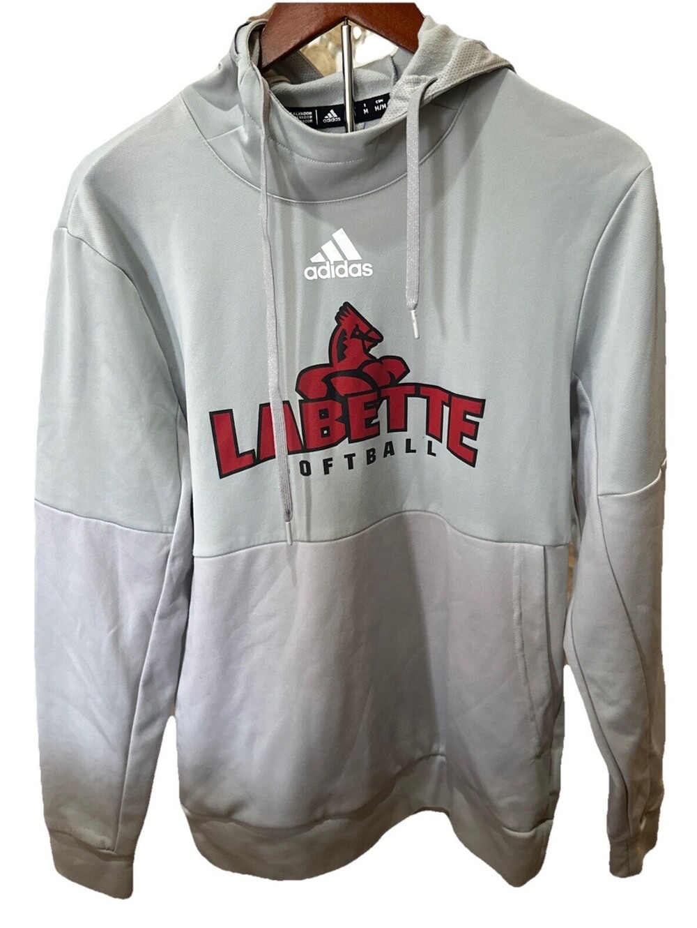Adidas Labette Softball Hoodie Size Medium Light Gray
